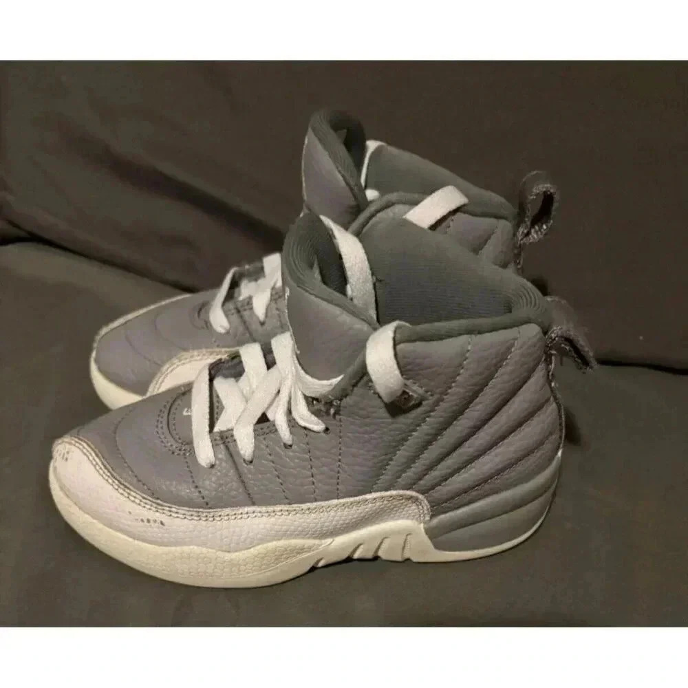 Nike‎ Air Jordan 12 Retro Cool Grey White Preschool Little Boy Size 11C